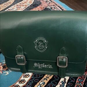 Green Leather Slytherin crossbody purse